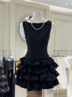 Robe Mini en Soie avec Nœud pour Femme, Nouveau Style Boutique, Tissu Uni Noir, Tenue de Soirée, Fournisseur Direct d'Usine OEM, Faible MOQ 2 PIÈCES