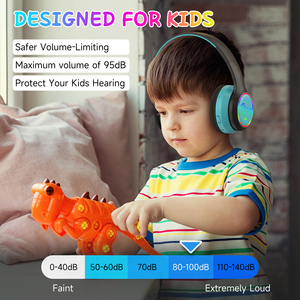 Ahi <span class=keywords><strong>cuffie</strong></span> Wireless <span class=keywords><strong>per</strong></span> bambini con microfono carino luce <span class=keywords><strong>cuffie</strong></span> <span class=keywords><strong>per</strong></span> bambini e ragazze dinosauro - Product Image 5