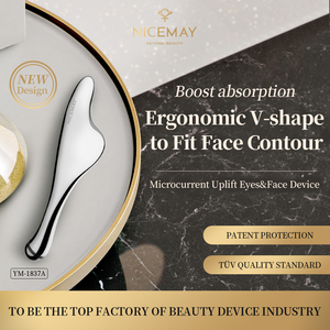 Outil de massage multifonctionnel en or pour gua sha, micro-courant, rouleau facial à deux têtes, outil de massage pour les yeux, 24k - Product Image 2