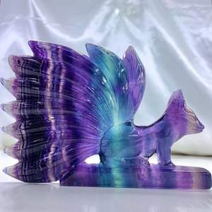 คริสตัลรูปสัตว์สีรุ้งฟลูออไรต์บำบัดธรรมชาติแกะสลักคริสตัลเรกิจิ้งจอก<span class=keywords><strong>เก้า</strong></span><span class=keywords><strong>หาง</strong></span> - Product Image 4