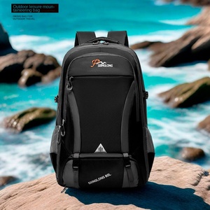 Men's New Fashionable Waterproof Outdoor Backpack Casual Sports Travel Pack with <b>Letter</b> Pattern Polyester Lining Cloth - Product Image 2