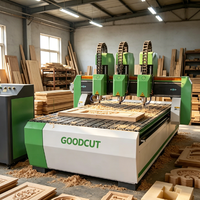 Routeur CNC à trois têtes 1325 pour la sculpture en relief et la découpe du bois
