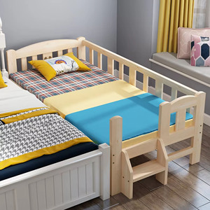 Children's <b>Bed</b> Solid Wood Baby Kindergarten Independent Splicing <b>Bed</b> <b>Pine</b> Wood Kid Furniture Children Single Wood <b>Beds</b> - Product Image 2
