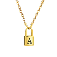 Collier avec pendentif personnalisé en initiales, plaqué or, en acier inoxydable, avec breloque lettre, chaîne pour bijoux personnalisés, cadeau pour femmes et filles