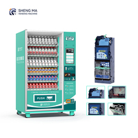 Máquina Expendedora Inteligente Combo para Micromercado de Refrescos, Cola y Bebidas Energéticas con Ahorro de Energía y Operada por Monedas en Venta