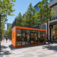 Maison conteneur 20 pieds à assemblage rapide avec panneaux isolants étanches, boutique modulaire pop-up empilable pour rue commerciale