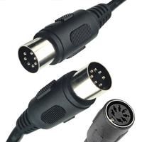 Maßgefertigtes Mini-DIN-Kabel für Audio VR Gaming DVD-Player Mikrofon 13-Pin Stecker-Buchse 24-28 AWG 5mm Geflochtene Abschirmung PVC-Ummantelung