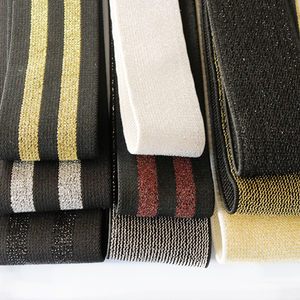 2022 nueva moda Material de nailon brillante plata oro negro banda elástica de rayas metálicas para prendas - Product Image 1