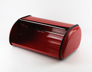 High Quality Metal Kitchen Camping Food <strong>Red</strong> Storage Box Bread <strong>Bin</strong> Village Style Stainless Steel Rolling <strong>Bin</strong> With Lid - Product Image 6