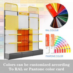 Oem kim loại phổ biến có thể điều chỉnh lớp Chiều cao trở lại dây lưới Kệ Trắng Phong cách màu vàng cho hợp thời trang cửa hàng đồ chơi - Product Image 5