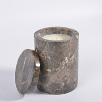 Luxus Vintage Stil Marmor Kerzen behälter Luxus Onyx Kerzen glas Stein gefäß benutzer definierte Marmor Kerzen form