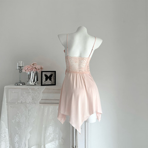 Sexy <span class=keywords><strong>Camicia</strong></span> da <span class=keywords><strong>Notte</strong></span> in Seta Ghiaccio per Donne, Forma a Farfalla, Traspirante, Senza Maniche, con Lacci e Chiusura a Coulisse - Product Image 3