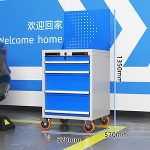 Carro de Herramientas para Reparación de Automóviles OUMEIDA con Diseño de 4 Cajones con Cierre, Caja Móvil Resistente de Empuje Manual, Capacidad de Carga de 200 kg - Product Image 4