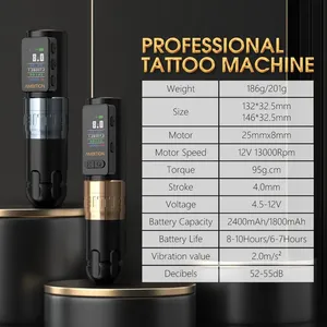 Máquina de Tatuaje Inalámbrica <span class=keywords><strong>Ambition</strong></span> <span class=keywords><strong>Soldier</strong></span>, Kit de Pluma Rotatoria con Pantalla de Potencia de 2400 mAh, Carrera de 4.0 mm, Desechable, Permanente, Profesional - Product Image 6