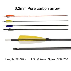 Elong Outdoor Pure Carbon Arrow ID 3.2mm 4.2mm 6.2mm frecce per tiro con l'arco con albero in carbonio per frecce in fibra di carbonio con arco composto ricurvo