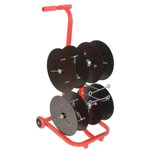 JH-Mech Electric Wire Reel Cable Roller Armazenamento Fácil de Mover Steel Frame Spool Caddy Cart Cable Dispenser
