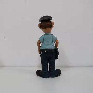 Carino in resina artigianato cartone animato statua poliziotto agente di polizia scultura umorismo figurine per camera da letto decorazione regalo per bambini - Product Image 2