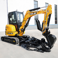 Pengiriman Gratis Excavator Mini SDJK 3,5 Ton CE EPA Mesin Kubota Baru Crawler Digger 2 Ton 1 Ton Mesin Excavator Mini Kecil Pertanian