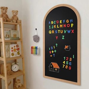 <span class=keywords><strong>Tableau</strong></span> noir mural auto-adhésif en forme d'arche magnétique en bois noir grand format avec lettres <span class=keywords><strong>pour</strong></span> la rentrée scolaire, les mariages et les chambres d'enfants - Product Image 3