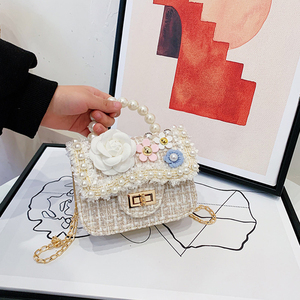 Bolsa de Dulces con Decoración Floral y Perlas, Mini Bolso Monedero de Hombro para Niñas - Product Image 5