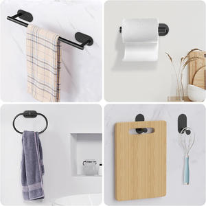 Juego de Accesorios de Baño de Hierro sin Perforaciones, Diseño Especial, Portarrollos, Toallero, Gancho Estilo Europeo, Juego de Cuatro Piezas para Hotel - Product Image 3