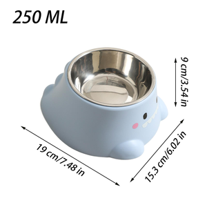 Stainless Steel Pet Bowl Non Slip Anti Tipping Detachable Easy Clean For <b>Cat</b> Rounded Shape Cw7002 - Product Image 2