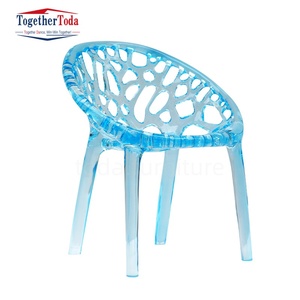Chaise de restaurant et de café en résine époxy transparente, personnalisée, avec accoudoirs en cristal cascade, mobilier de luxe - Product Image 5