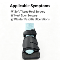 Chaussure orthopédique post-opératoire à talon compensé et bout carré, avec housse amovible et fermeture auto-agrippante, pour décharge du talon, idéale pour la récupération après une chirurgie de la fasciite plantaire