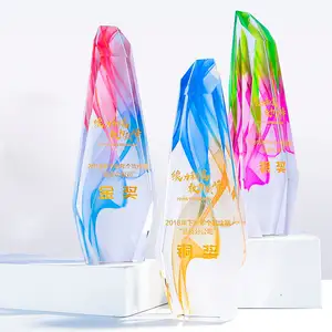 JY Impression Couleur Iceberg Prix Personnalisé Trophée Cristal Concours Outstanding Crystal Image Trophée Employé