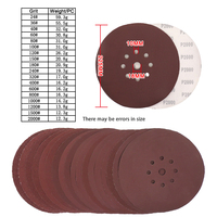 Disques abrasifs en oxyde d'aluminium rouge de 9 pouces à 9 trous avec fixation auto-agrippante pour le ponçage du bois, du métal et du verre