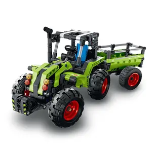 Tracteur agricole 2 en 1, jouet à construire soi-même, briques Tech, 346 pièces