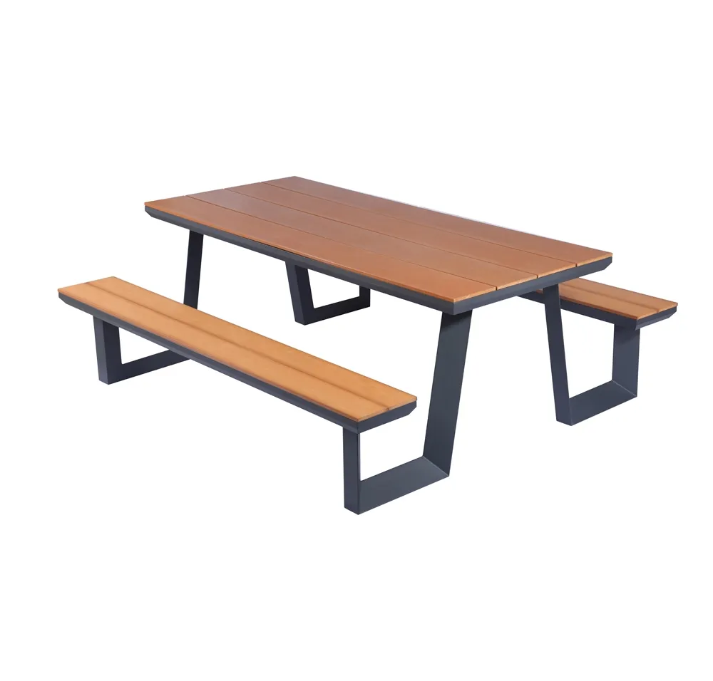 人気の耐久性のあるテーブルと椅子屋外ダイニングチェア木製テーブルピクニック