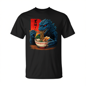 Camiseta Kaiju Eating Ramen para amantes de los monstruos japoneses, cumpleañero - Product Image 2