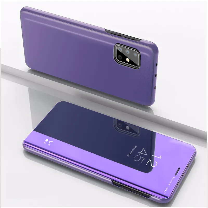 Casing Ponsel Flip Tampilan Terlaris untuk Samsung S21 S8 S9 S10 S20 Plus Penutup Cermin ULTRA Pintar untuk Samsung Note8 9 10 Pro 20 Coque