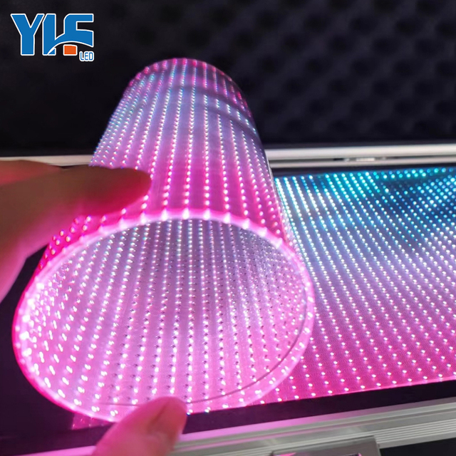 Indoor   Transparent Flexible LED Film Crystal Screen Display Panel Transparent LED Film Screen for Glass
