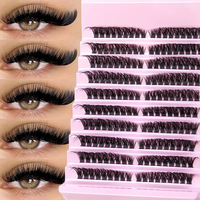 Kit de faux cils DIY en fibres végétales faits à la main, effet volume et courbure, application facile, stock transfrontalier disponible – Meilleures ventes