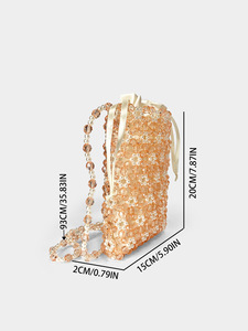 Borse da Sera Eleganti 2025 con Perle, Portatili, a Secchiello, con Catena di Perline, Pochette a Gabbia per Cerimonie e Matrimoni - Product Image 6