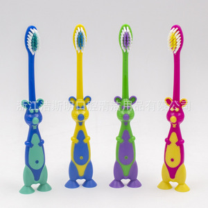 Cepillo de Dientes de Cerdas Suaves Hecho a Medida, con Doble Ventosa de Canguro, para Niños, de Doble Color, Manual, JSM247 - Product Image 3