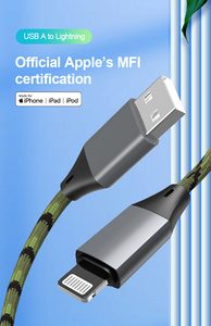 สายชาร์จ Type-C L แบบไนลอน ได้รับการรับรอง MFi รองรับการชาร์จเร็ว 3A ความยาว 3.3 ฟุต-6 ฟุต สำหรับ <span class=keywords><strong>iPhone</strong></span> 14/13/<span class=keywords><strong>12</strong></span>/11 Pro Max/<span class=keywords><strong>SE</strong></span>/XS/XR/8 Plus มีสินค้าพร้อมส่ง - Product Image 2