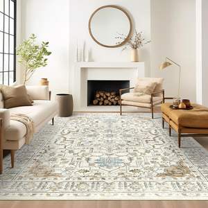 พรมกำมะหยี่คริสตัลลายโบฮีเมียนรูปทรงสี่เหลี่ยมผืนผ้า ทำจากเส้นใยโพลีเอสเตอร์ สำหรับตกแต่งบ้าน ห้องนั่งเล่น ห้องนอน ระเบียง - Product Image 3