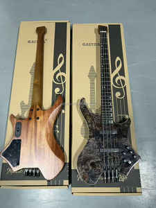 Bajo Eléctrico de 4 Cuerdas sin Cabeza, Cuerpo de Fresno, Fondo/Lados de Caoba, Herrajes Cromados Anticorrosión - Product Image 2