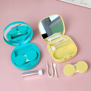 Wholesale Travel Portable Contact Lens Box Kit Plastic Cute cartoon Contact Lenses Box