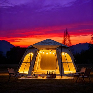 Tente de camping quatre saisons anti-UV pour <span class=keywords><strong>2</strong></span> personnes, grande capacité, fenêtre transversale, hexagonale, ouverture rapide automatique, protection UV - Product Image 6