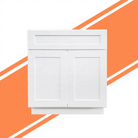 Livraison rapide à votre porte Armoires de base pour évier de cuisine de style shaker américain à vendre 33 "W X 34.5" H X 24 "D Armoire pour évier en bois