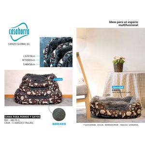 Set di cuccette per animali Casahorra in 3 misure con fondo antiscivolo per cani e gatti - Product Image 1