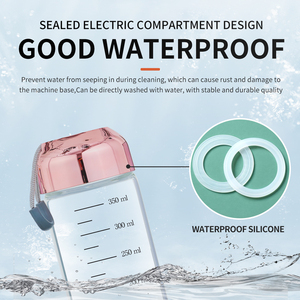 H33Apink One-Button Start Electric Self-Stirring USB Powered Glass Drinkware Detachable Transparent Scale Coffee <b>Mug</b> Cleaning - Product Image 4