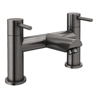 Robinet d'évier de salle de bain en bronze brossé double poignée mitigeur de douche de bain de vanité avec pommeau de douche montage sur pont