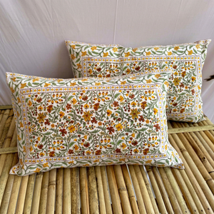 Fundas de Cojín de Algodón con Estampado Artesanal Premium, Fundas de Almohada con Estampado Floral Indio, Fundas Decorativas para Sofá, Hogar y Hotel - Product Image 1