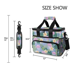 New Arrival Custom Print Logo Foldable Waterproof Cooler Bag Women Men Reusable Lunch Bag Floral Insulated Large Lunch Bag - Product Image 6