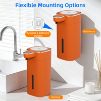 Distributeur automatique de savon mousse 420 ml, mural, sans contact, à capteur, rechargeable, pour salle de bain et cuisine
